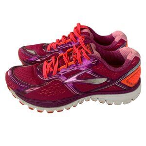 Brooks Ghost 8 Sneakers Women Sz 8.5 Red Purple Athletic Running Walking Shoes